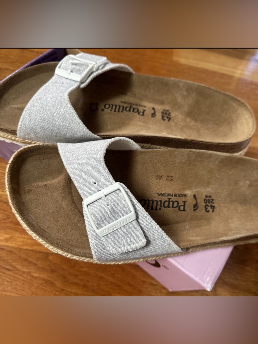 Papillio BIRKENSTOCK, Silver Textured Single-Strap Madrid Sandals